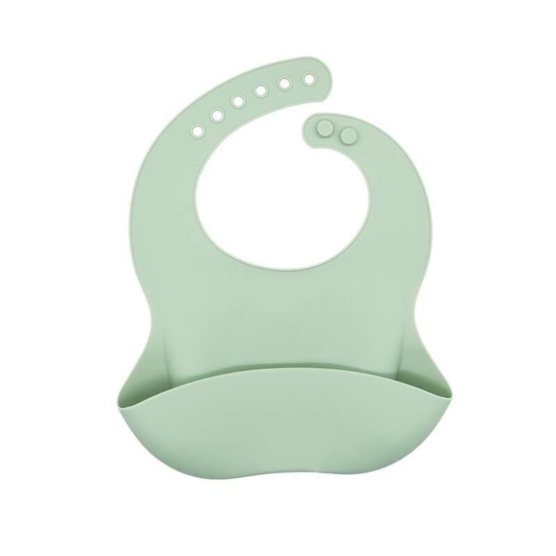 Waterproof Soft Silicone Baby Bibs with Animal Print-Grey-green-State of Style