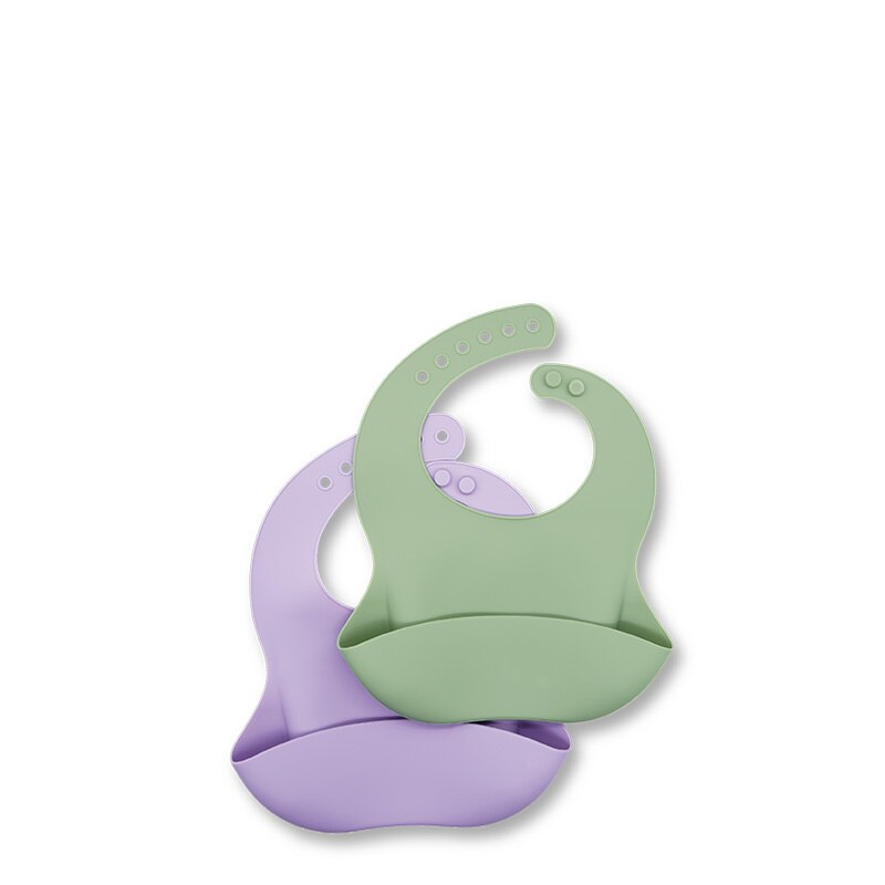 Waterproof Soft Silicone Baby Bibs with Animal Print-Grey-green-State of Style