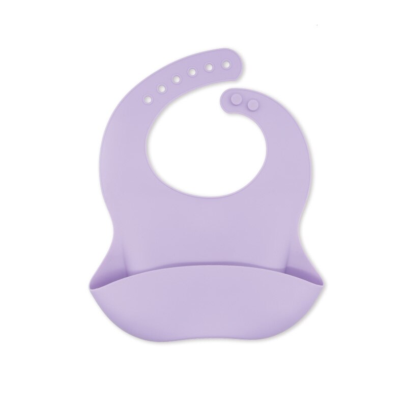 Waterproof Soft Silicone Baby Bibs with Animal Print-Purple-State of Style