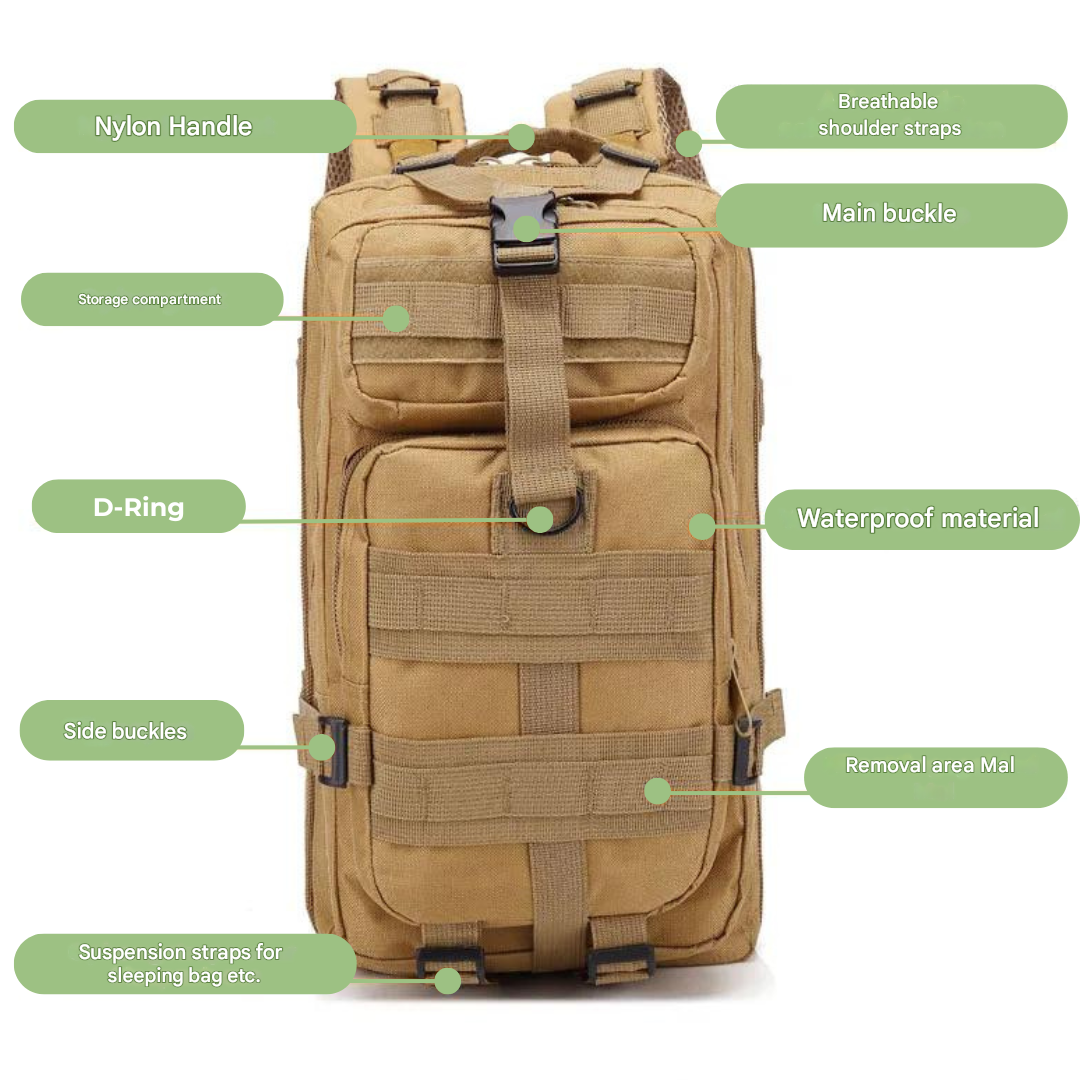 Waterproof Tactical Backpack - AdventurePack-Black-State of Style