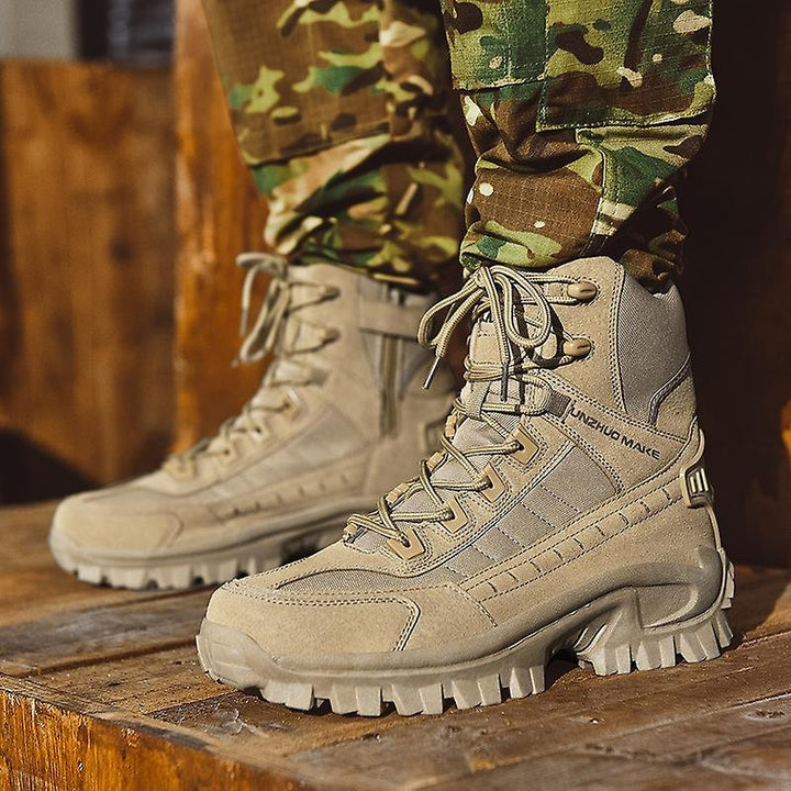 Waterproof Tactical Work Boots with Anti-Puncture – TrailForce Tactical-Beige-6-State of Style