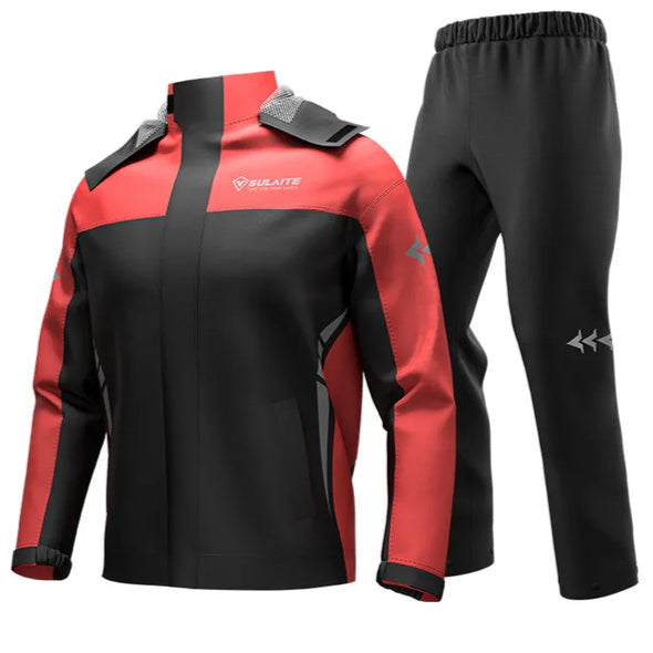 Waterproof Unisex Rain Suit – Stormex-Black/red-M-State of Style