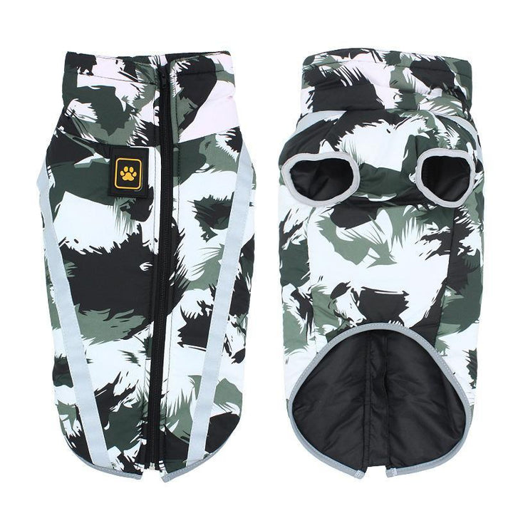 Waterproof Winter Jacket for Dogs - StormGuard-Black-White graffiti-XS-State of Style