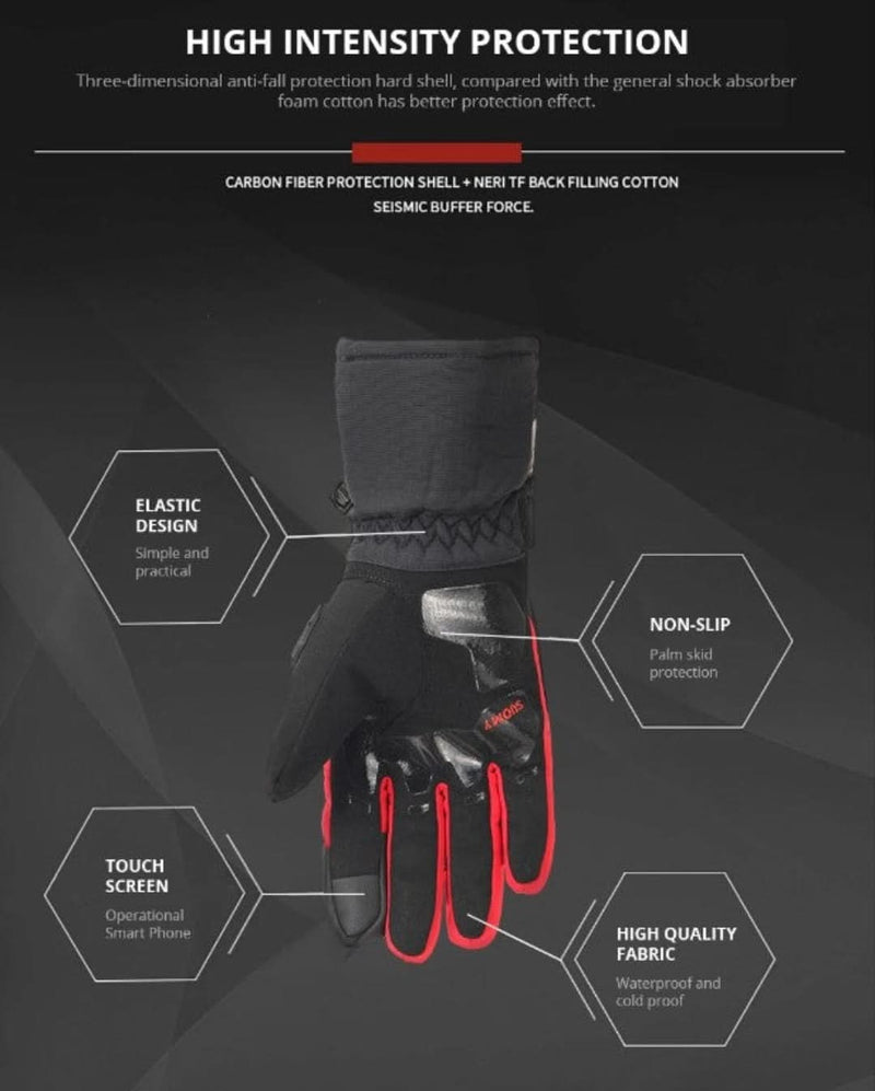 Waterproof Winter Motorcycle Gloves - ShieldRide-Black-M-State of Style