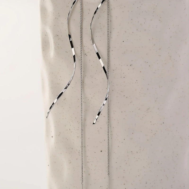 Wave Threader Earrings | Stylish Women's Jewellery-GOLD-State of Style