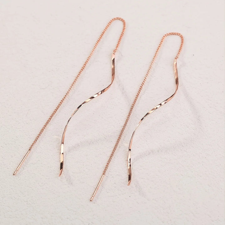 Wave Threader Earrings | Stylish Women's Jewellery-GOLD-State of Style