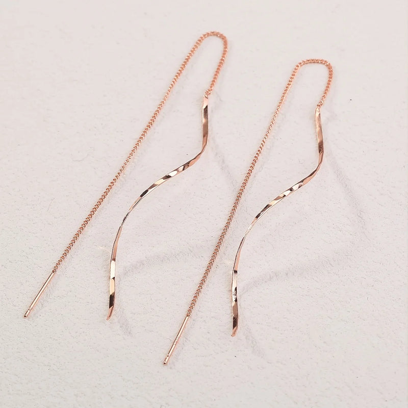 Wave Threader Earrings | Stylish Women's Jewellery-GOLD-State of Style