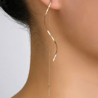 Wave Threader Earrings | Stylish Women's Jewellery-GOLD-State of Style