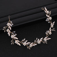 Wedding Crystal Flower Headband for Women-Gold-State of Style