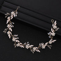 Wedding Crystal Flower Headband for Women-Gold-State of Style