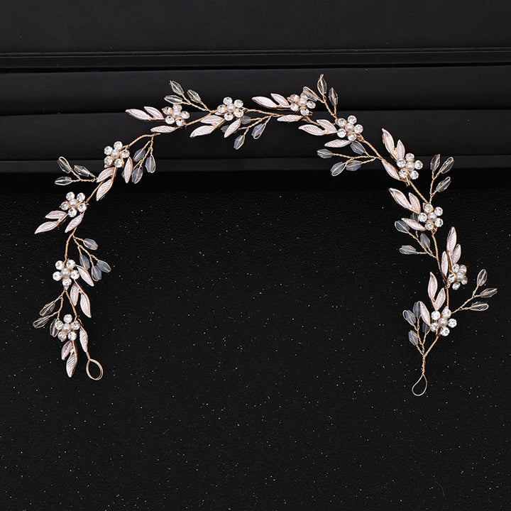 Wedding Crystal Flower Headband for Women-Gold-State of Style