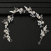 Wedding Crystal Flower Headband for Women-Silver-State of Style