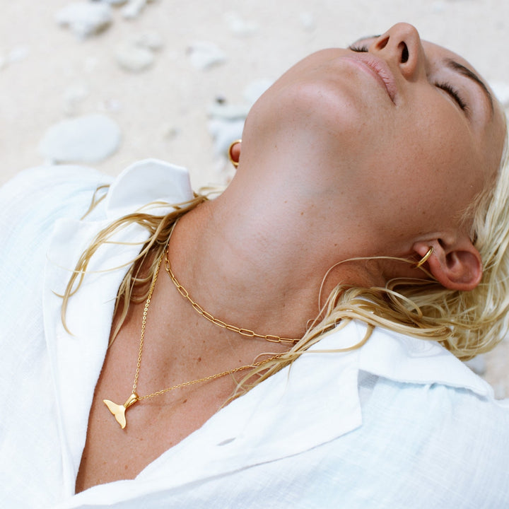 Whale Tail Necklace - Elara-Silver-State of Style