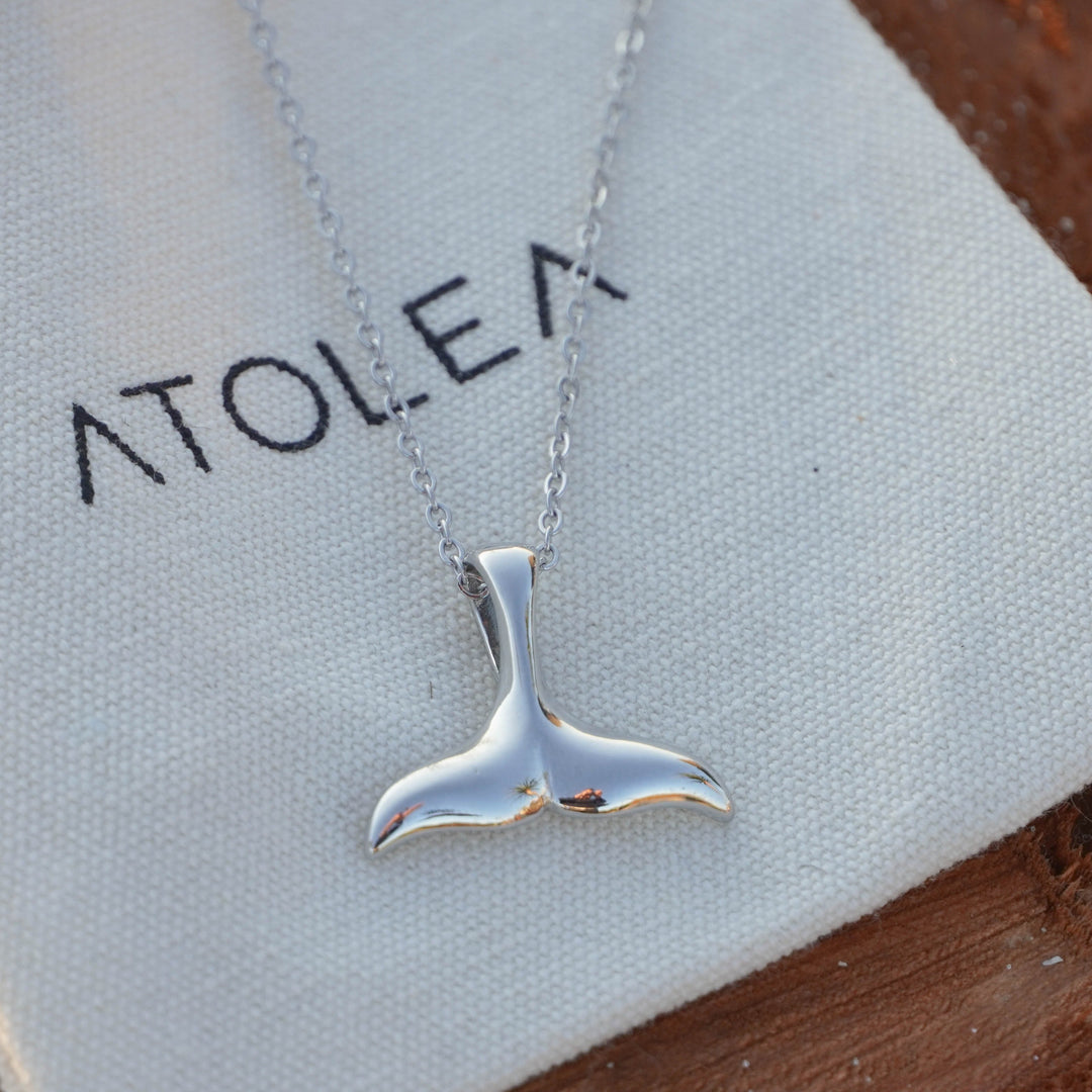 Whale Tail Necklace - Elara-Silver-State of Style