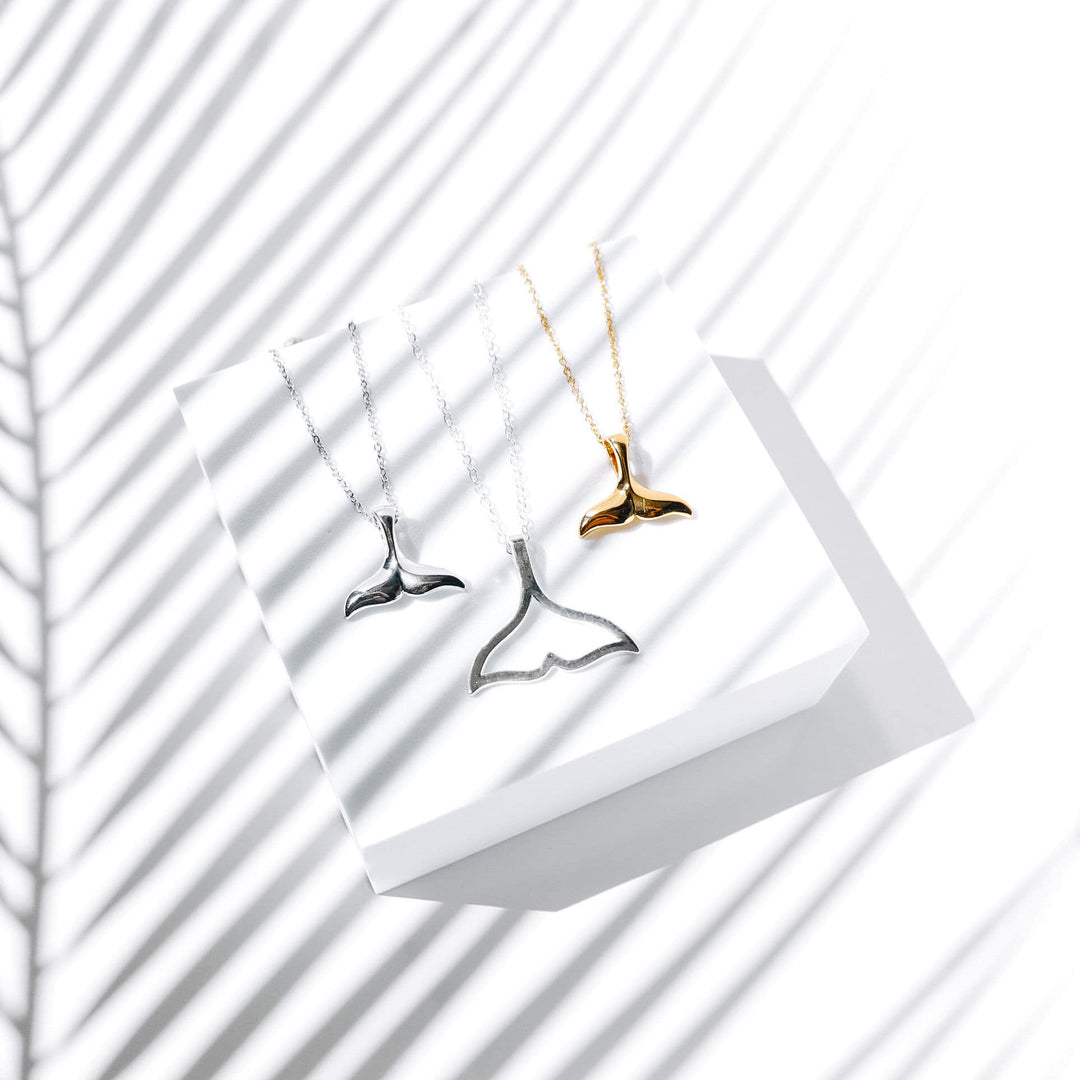 Whale Tail Necklace - Elara-Silver-State of Style