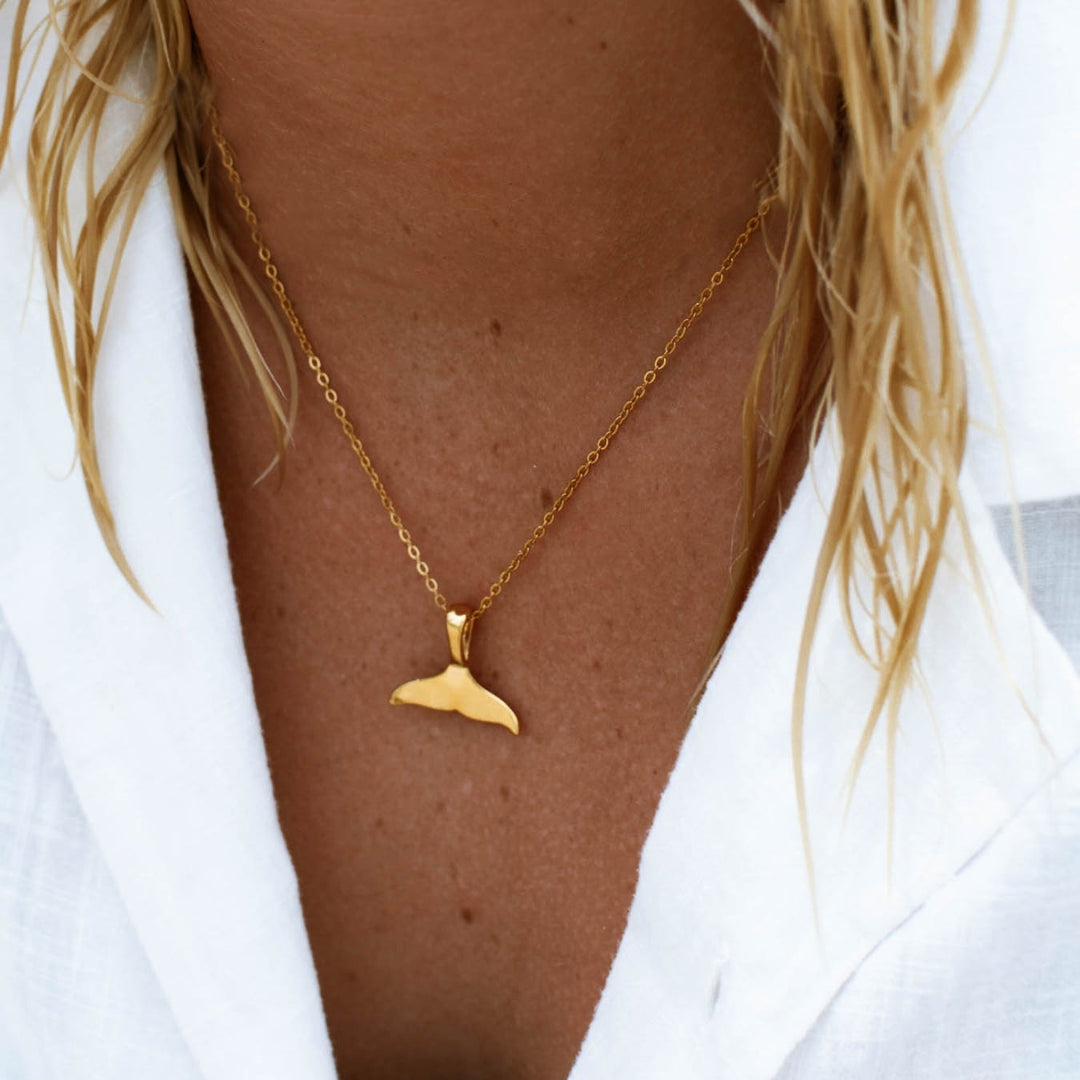 Whale Tail Necklace - Elara-Silver-State of Style