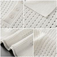 White Airy Men's Polo with Fine Knit Structure – Daan-S-State of Style