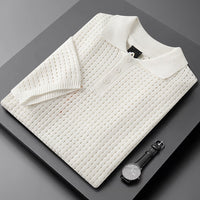 White Airy Men's Polo with Fine Knit Structure – Daan-S-State of Style