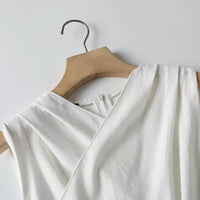 White airy & stylish sleeveless linen blouse for women – Amira-S-State of Style