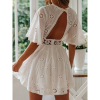 White airy summer dress with lace accents for women – Elina-S-State of Style