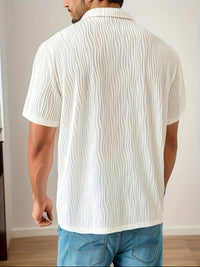 White Casual Striped Polo Shirt - Elias-S-State of Style