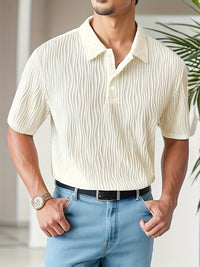 White Casual Striped Polo Shirt - Elias-S-State of Style