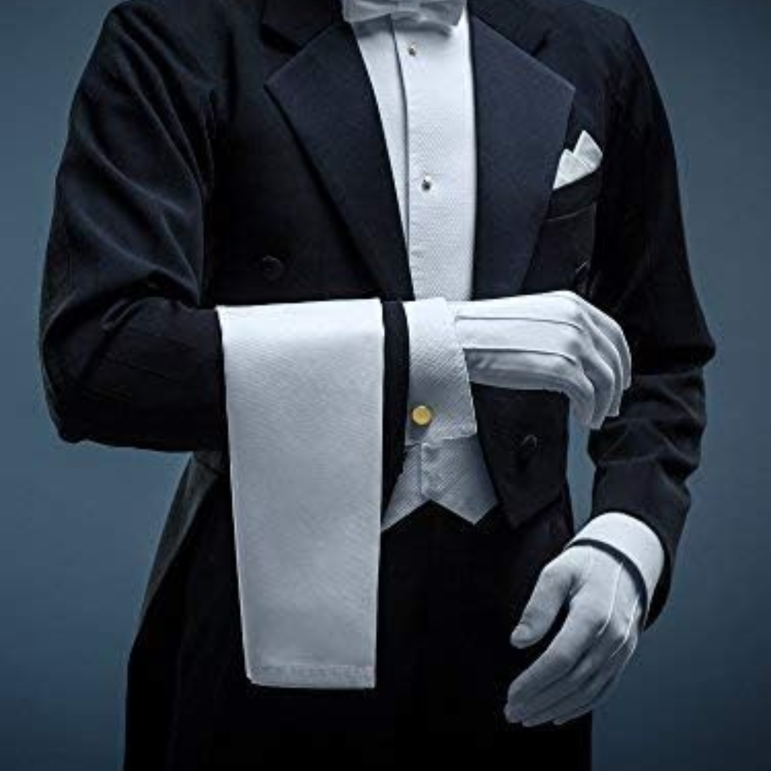 White Cotton Santa Gloves - Holly-State of Style