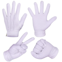 White Cotton Santa Gloves - Holly-State of Style