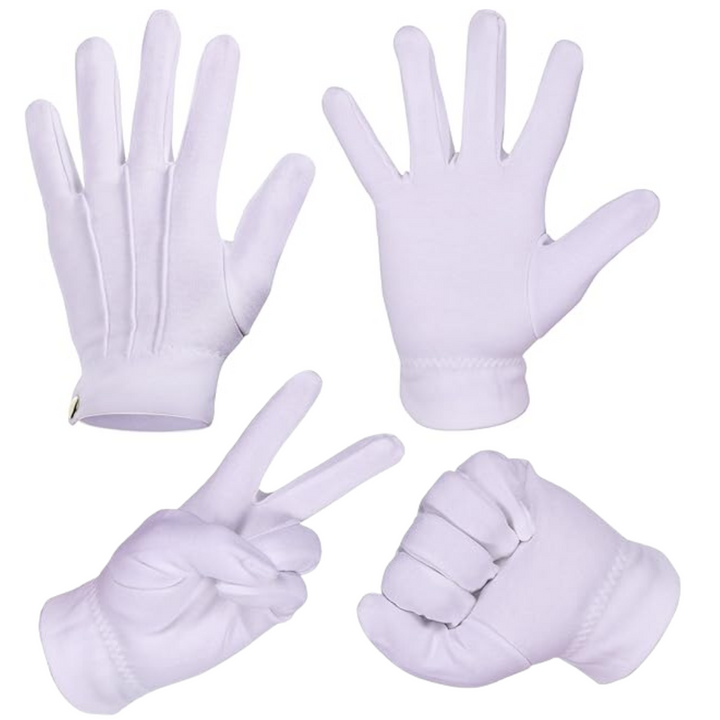 White Cotton Santa Gloves - Holly-State of Style