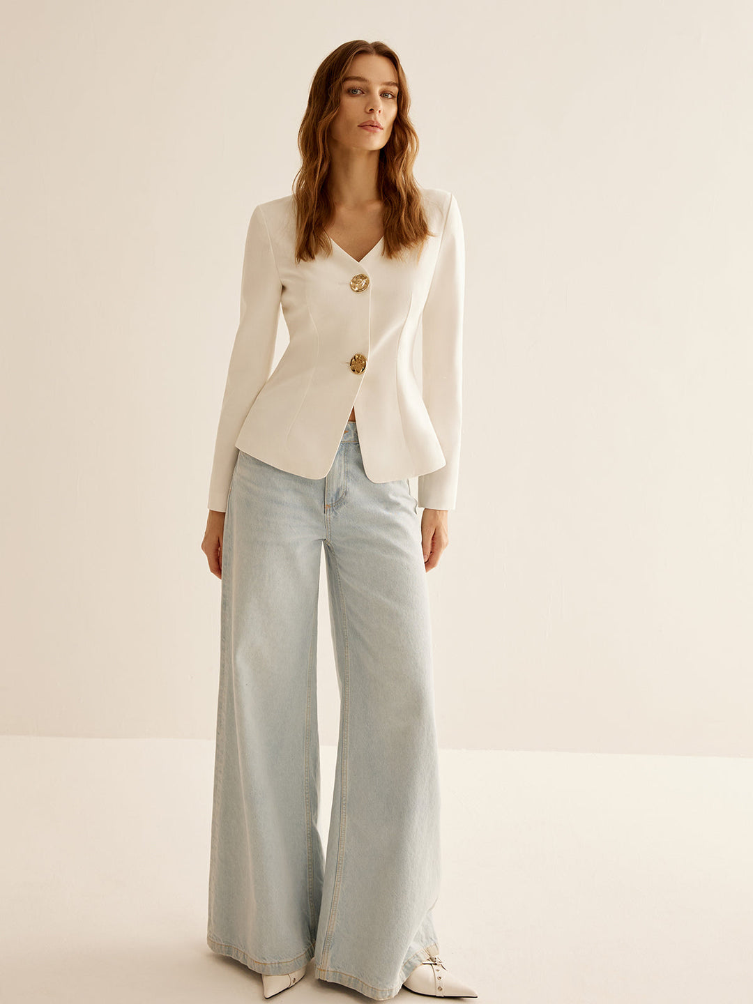 White Slim Fit Ladies Blazer - Clara-XS-State of Style