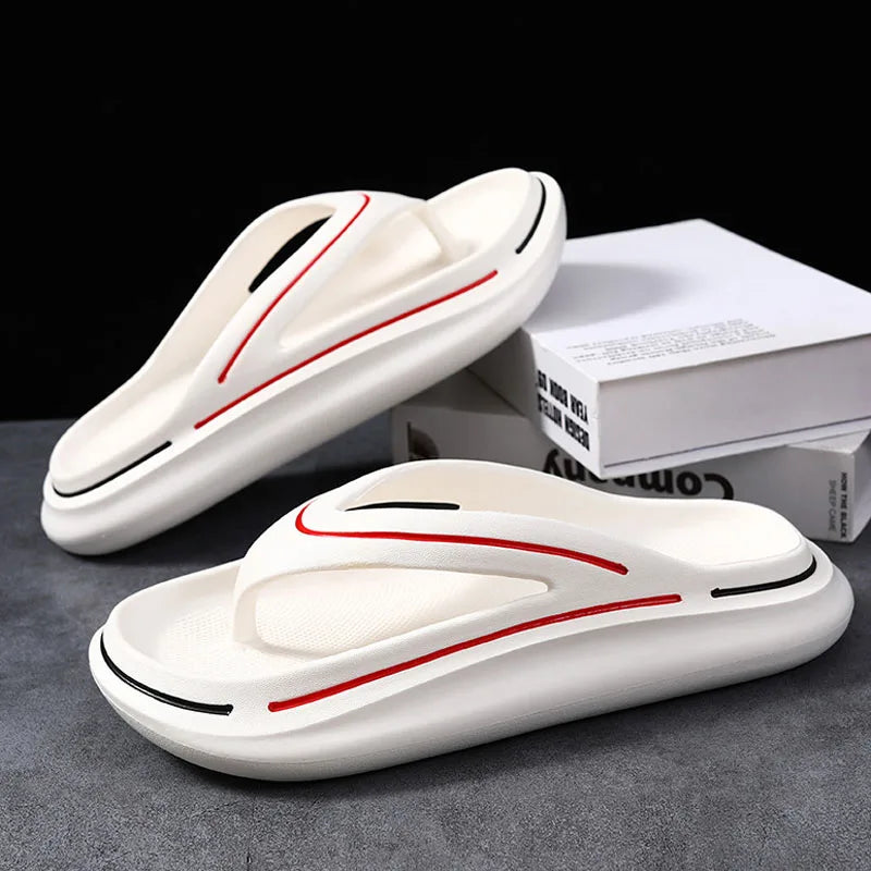 White ultra-light unisex summer slippers with memory foam sole – Jureo-6.5-State of Style
