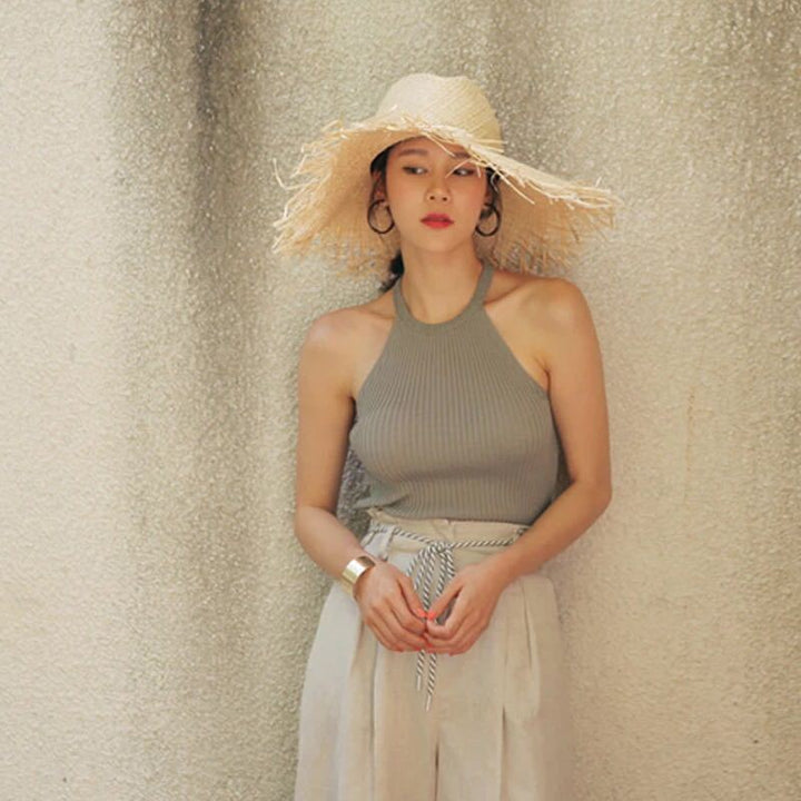 Wide Brim Lightweight Straw Hat Summer Sun Protection – Belle-State of Style