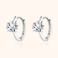 Wide Creole Earrings with Star Zirconia - Lunara-Silver-State of Style
