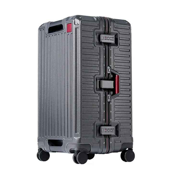 Wide Grip Hard Shell Suitcase - Zagreb-Gray-S (47 L)-State of Style