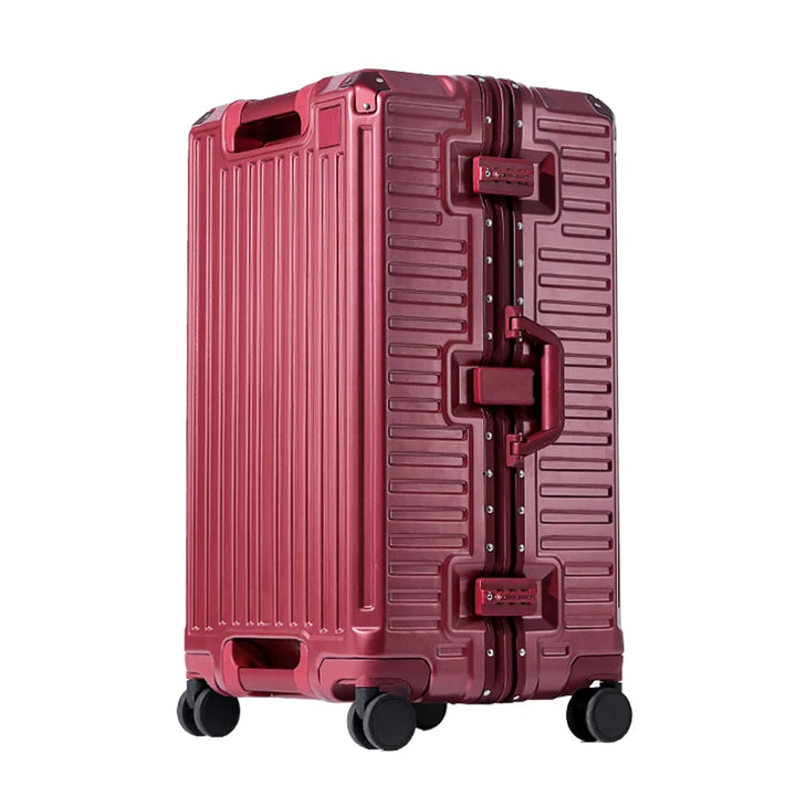 Wide Grip Hard Shell Suitcase - Zagreb-Red-S (47 L)-State of Style