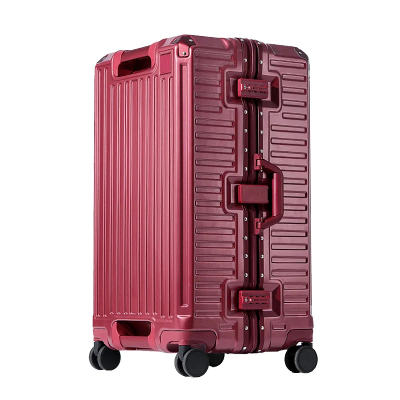 Wide Grip Hard Shell Suitcase - Zagreb-Red-S (47 L)-State of Style