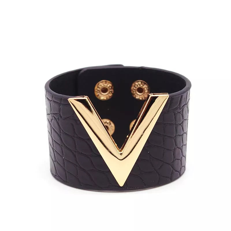 Wide Leather Wrap Bracelet | Stylish and Versatile-BLACK GOLD-State of Style