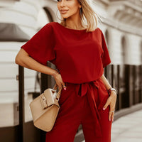 Wide Leg Jumpsuit | Astrid | Trendy and Comfortable-Red-XS-State of Style