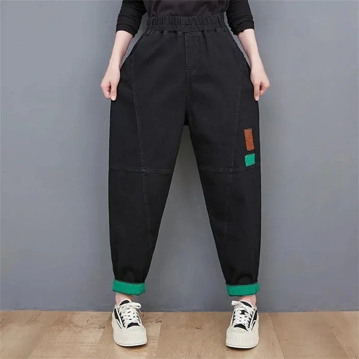 Wide-Leg Oversized Ankle-Length Jeans-Black-M-State of Style