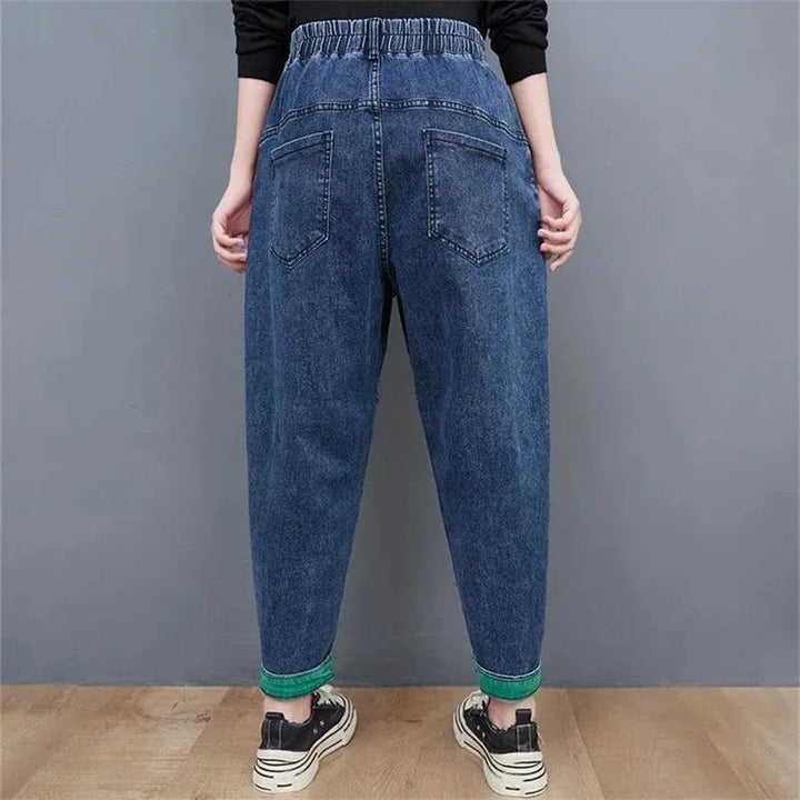 Wide-Leg Oversized Ankle-Length Jeans-Blue-M-State of Style