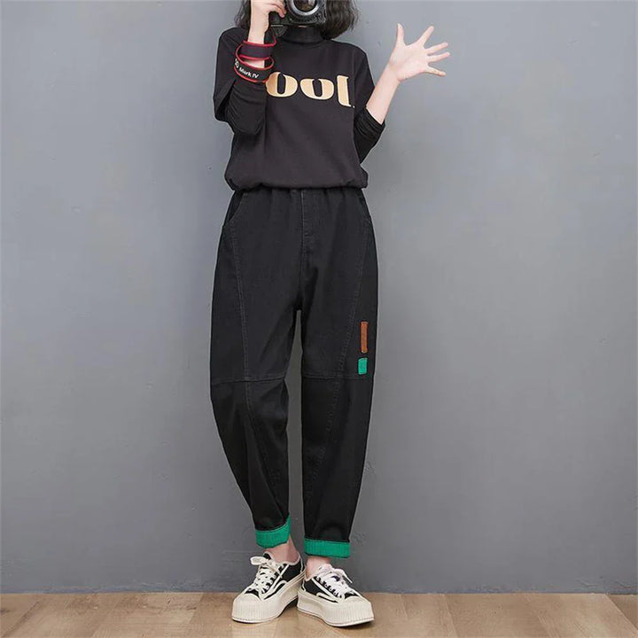 Wide-Leg Oversized Ankle-Length Jeans-Blue-M-State of Style