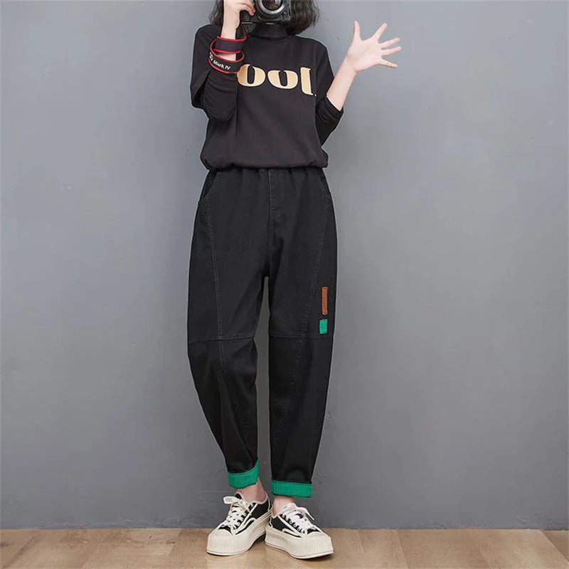 Wide-Leg Oversized Ankle-Length Jeans-Blue-M-State of Style
