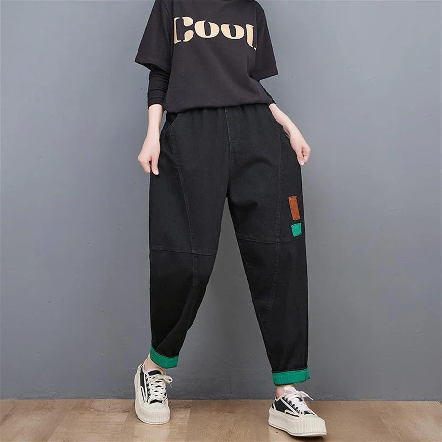 Wide-Leg Oversized Ankle-Length Jeans-Blue-M-State of Style