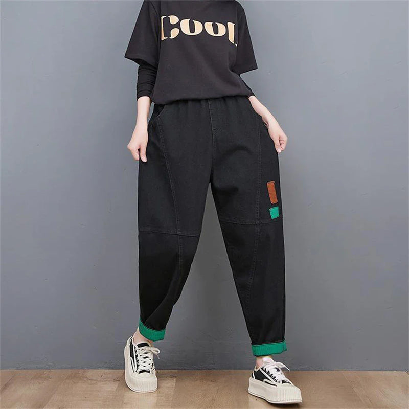 Wide-Leg Oversized Ankle-Length Jeans-Blue-M-State of Style