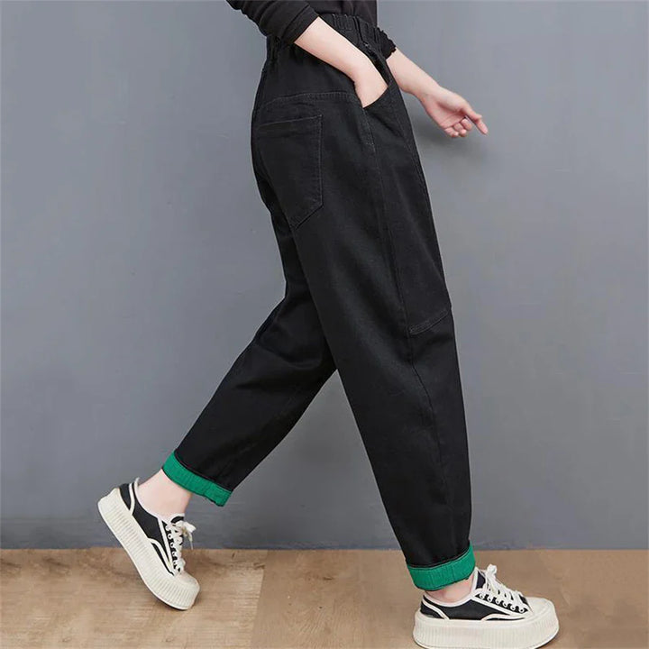 Wide-Leg Oversized Ankle-Length Jeans-Blue-M-State of Style