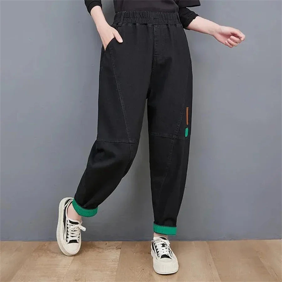 Wide-Leg Oversized Ankle-Length Jeans-Blue-M-State of Style