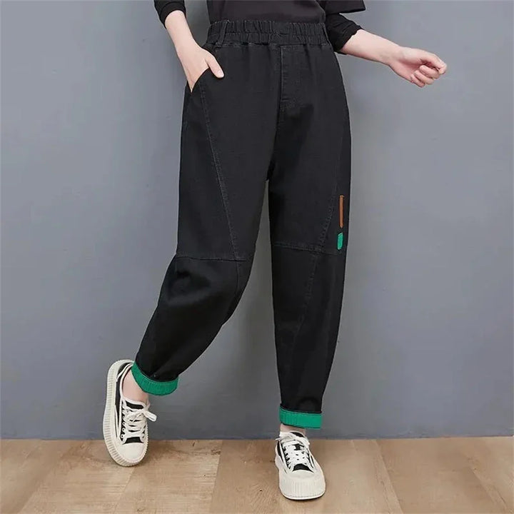Wide-Leg Oversized Ankle-Length Jeans-Blue-M-State of Style