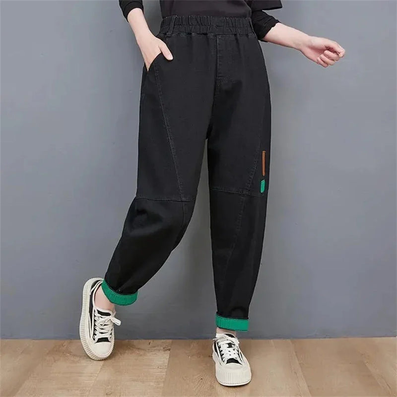 Wide-Leg Oversized Ankle-Length Jeans-Blue-M-State of Style
