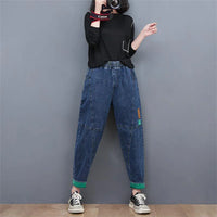 Wide-Leg Oversized Ankle-Length Jeans-Blue-M-State of Style