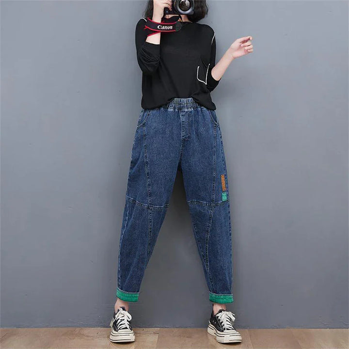 Wide-Leg Oversized Ankle-Length Jeans-Blue-M-State of Style